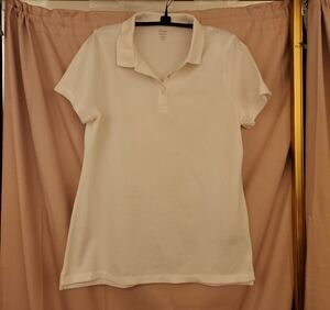 J. Crew Women's Cream Short Sleeve Polo